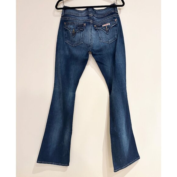 Hudson Jeans Flared Low Rise Denim Dark Wash Womens Size 27 - Picture 3 of 8